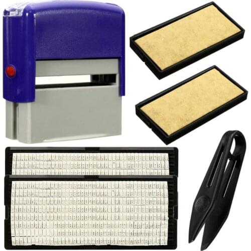 1 Set Black/Blue/Red Self Inking Stamp Kit Custom Personalised Rubber Stamp for business Name Address Number DIY Making Dropship