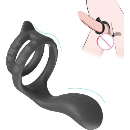 Silicone Penis Ring Sex Toys for Men Erection Prostate Massage Cock Ring Dual Ring Delay Ejaculation Scrotum Bind Adult Products