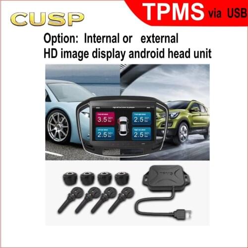 CUSP Tire Pressure Monitoring System Car Tire Pressure Alarm Monitor System USB TPMS for Android Car GPS Car Radio DVD Player