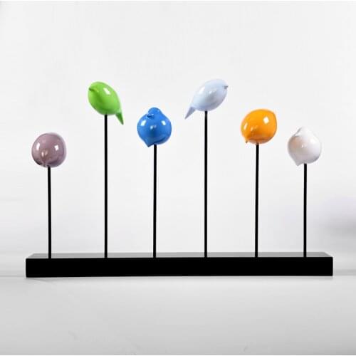 Modern Home Resin Colorful Bird Figurine Decoration Crafts Creative TV Cabinet Accessories Livingroom Bedroom Desktop Ornaments