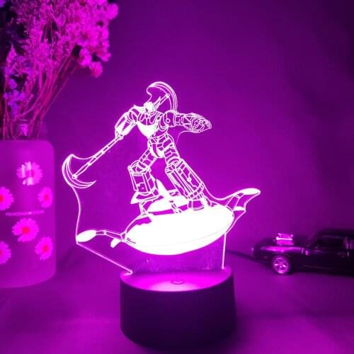 UFO Robot 3D Illusion Lamp TV Cartoon Figurine Upward Lighting Acrylic Night Light LED Sensor Lights Computer Desktop Setup Deco