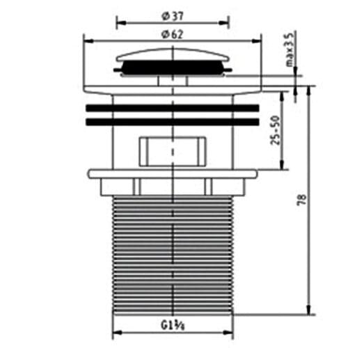 High Quality 8 cm plug Pop-up For Automatic Sink wash basin without Overflow