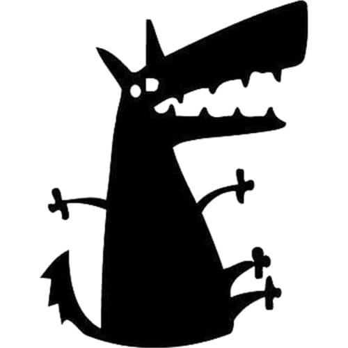 13.3cm*17.1cm Animla Wolf Dog Funny Stickers Decals Car-Styling Black/Silver S3-6415