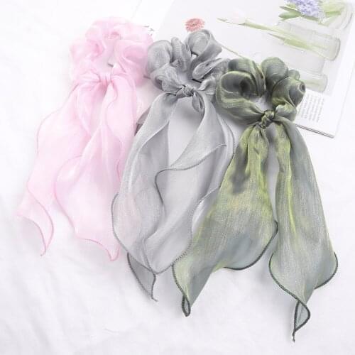 2020 Bowknot Hair Scrunchies For Women Girls Sweet Elastic Hair Bands Elegant Hair Tie Rope Rubber Band Cute Hair Bows