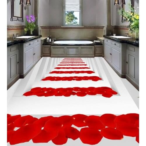 Home Decoration 3d floor painting wallpaper Stairs rose floor 3d floor painting wallpaper pvc floor wallpaper