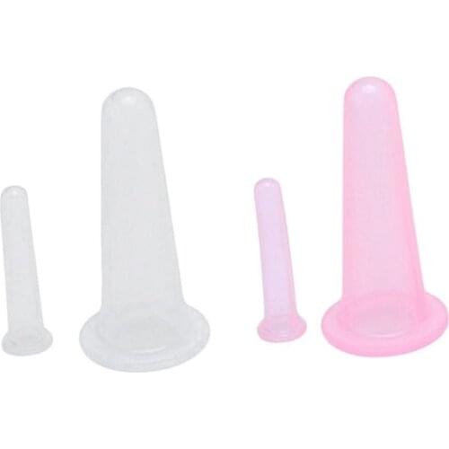 4PCS/SET Strong Suction Silicone Body Massager Vacuum Cupping Cups Anti Cellulite Vacuum Cupping Cup