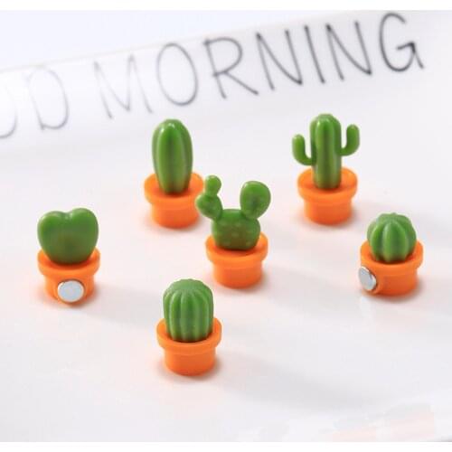 6pcs Cute Succulent Magnet Button Home Kitchen Cactus Refrigerator Message Sticker 2020 Portable Creative Magnet Button