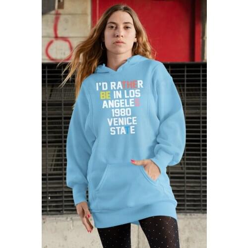 Angemiel Wear İ Would Rather Los Angeles Blue Dress Sweatshirt Tunik