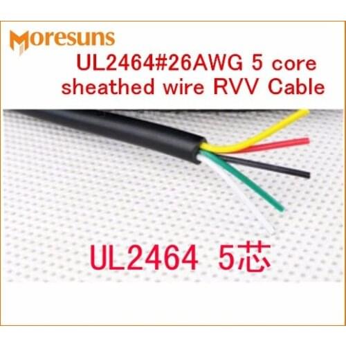 Free Ship by DHL/EMS 200m/roll UL2464#26AWG 5 core sheathed wire RVV Cable signal wire/7/0.14 tin plated Copper wire