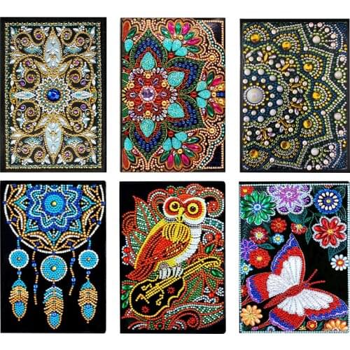 Diamond Painting Cover Notebook DIY Diamond Art Diary Flower Diary Notebook 100 Pages/50 A5 Shaped Books Diamond Painting Kits