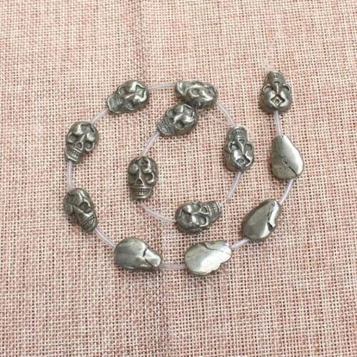 Natural Pyrite 13x18mm Skull face beads 15inch,For DIY Jewelry Making !We provide mixed wholesale for all items