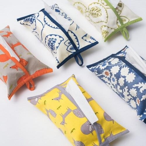 Tissue Box Cover Napkin Holder Tissue Storage Bag Paper Holder Cover Home Car Hotel Desktop Organizer