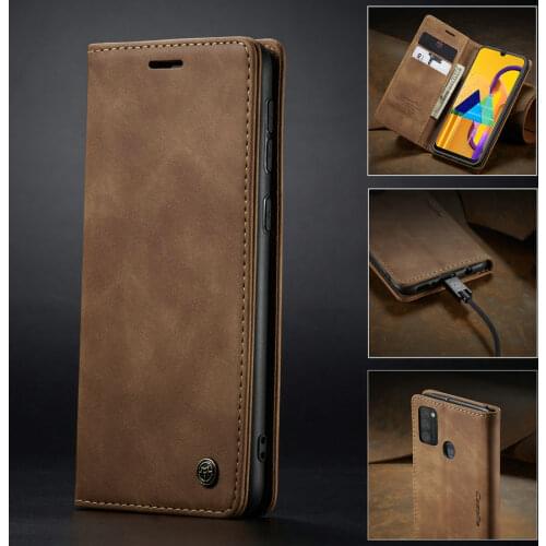CaseMe For Samsung M30s Case Flip Luxury Wallet Leather Phone Case For Samsung Galaxy M30s M 30S Auto Close Magnetic Cover Cases
