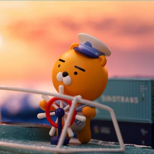 POPMART Blind Box Kakao Friends Nautical Series Hand-held Ornaments Cute Doll Anime Figure Model Kawaii Accessories Home Decore
