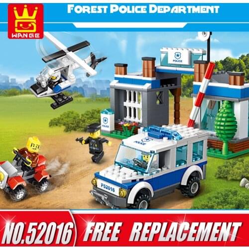 WANGE Block Toys City Police Series Forest Police Department 411pcs Bricks DIY Classic Kids Toys Children Gifts NO.52016