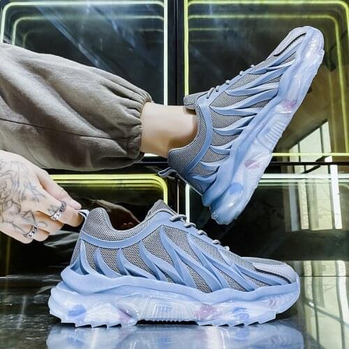 Mens Flame Sneakers Transparent Platform Daddy Shoes Sneakers Men Comfortable Mesh Casual Shoes Sports Men Zapatillas De Hombre