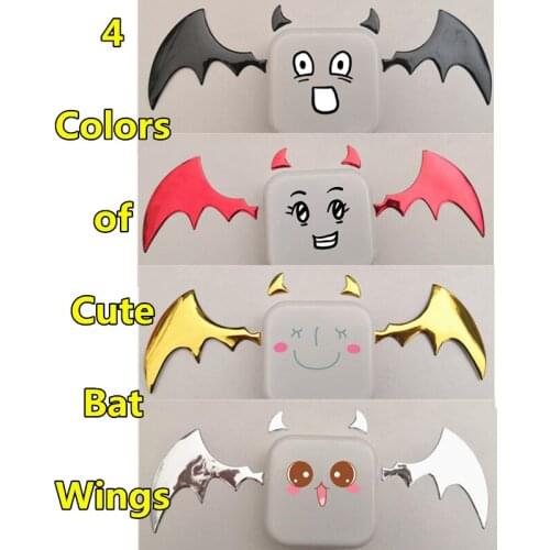 Hot 4 Colors Car sticker of PVC Soft 3D Waterproof Cute wings Lovely Bat wing decal Auto Truck Logo Emblem Badge Decoration