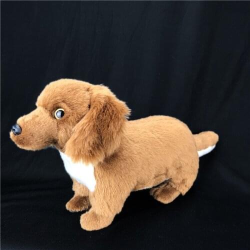 New real life dachshund dog toyplush brown dog doll gift about 40cm