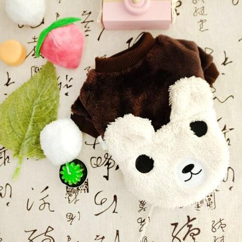 Fashion Cute Pet Clothes Winter Costume Soft Flannel Puppy Clothing For Dogs/Cats Coat Pug Bear Ear Dog Clothes Pet Products