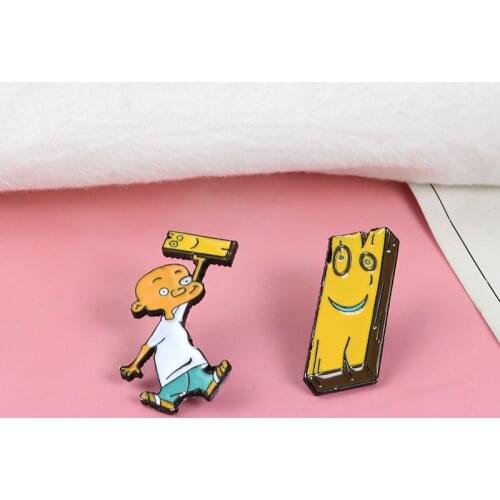 Cartoon Cute Plank Ed Edd Eddy Enamel Pins 90s cartoons brooches Lapel pins Enamel pins Childhood Jewelry