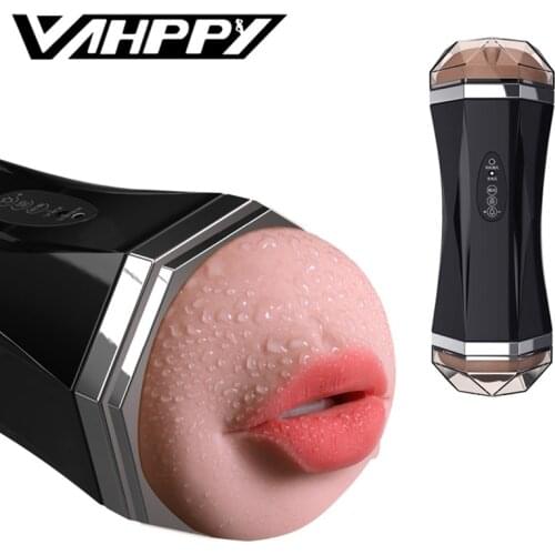 Vibrator Male MasturbatorReal Vagina for Men Silicone Toy,Deep Throat Pocket Pussy Mouth Double Sex Toys for Adult Suck Man