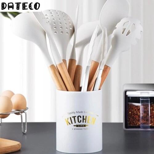 Cooking Tools Set Non-stick Silicone Kitchen Utensils Kit Kitchenware Colander Spatula Scraper Cook Bake Creative Design Gadgets