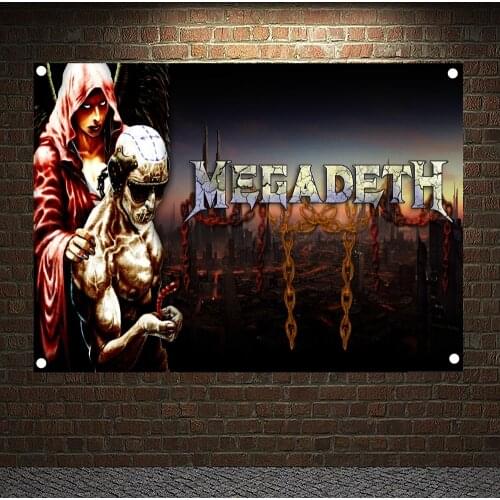 Nostalgic ROCK Band Banners Flag Scary Bloody Tapestry Macabre Art Poster Fan Living Room Wall Art Crafts Sticker Bar Design A3