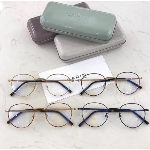 B Titanium Glasses Frame Women Retro Round Prescription Eyeglasses Vintage Myopia Optical Frame Amber EyeGlasses for Men