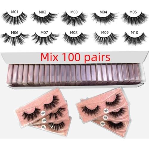 Wholesale Eyelashes 20/30/100 Pairs 3d Mink Lashes Natural Mink Eyelashes Wholesale False Eyelashes Makeup False Lashes In Bulk
