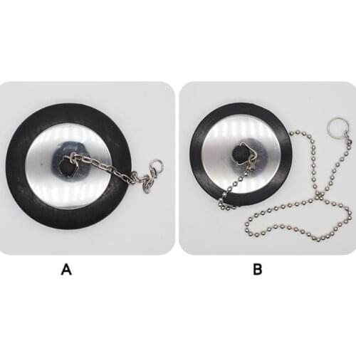 Rubber Choke Bathtub Drain Stopper with Chain Bath Plug Drain Tub Stopper for Home and Hotel
