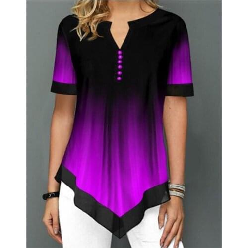 Shirt Blouse Fashion 2021 Large Size Tops Women Casual V Neck Shirt Ladies Loose Floral Print Tunic Shirt