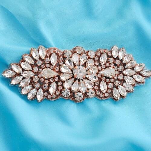 Handmade Wide Beaded Pearl Silver Rhinestone Bridal Crystal DIY Gold Garment Accessories Applique Wedding Dresses Wholesale S149