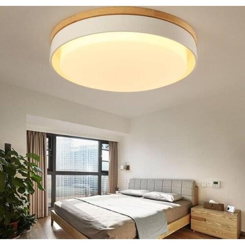 Nordic Loft Ultra-thin Led Ceiling Light Creative Kitchen Bedroom Light Japanese Style Solid Wood Light Free Shipping