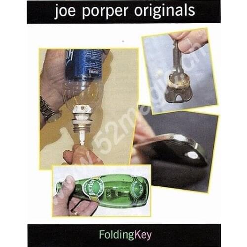 Folding Key Magic Trick Key to Bottle Ring off Key Magia Close Up Stage Gimmick Props Comedy Classic Toys