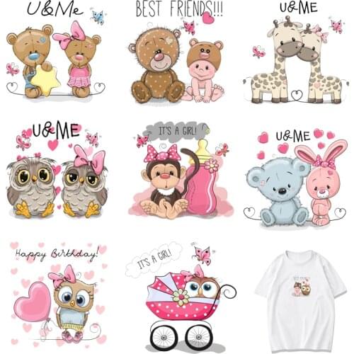 Iron-on Transfers for Clothing Patches Clorhing Stickers Stripe Dress Diy Animals Appliques Vinyle Thermocollant Patch Fusible A