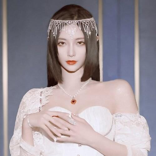 Bride tiara Bohemia full drill tassel hair ornaments INS atmosphere quality personality tide atmosphere tiara Bohemia