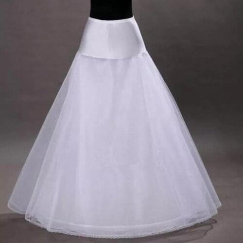 100% High Quality A Line 1-hoop 2-layer Tulle Wedding Bridal Petticoat Underskirt Crinolines for Wedding Dress