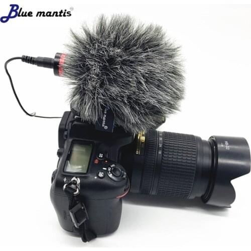 Outdoor Professional Fur Windshield For Rode Video Mic Artifical Fur Windproof Windscreen For BOYA MM1 Micro Blue Mantis