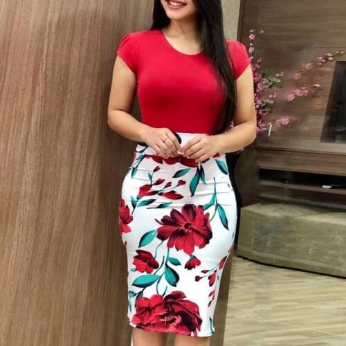 Vintage Elegant Floral Print Women Dress Plus Sizes 3XL 2021 Summer Sexy Pencil Dresses Evening Party Dress Bodycon Vestidos