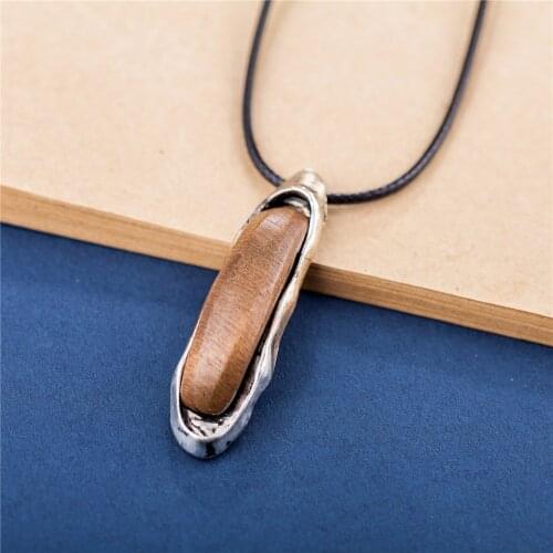 Vintage Wood Jewelry Long Necklace for Women necklaces & pendants Fashion Wholesale Choker colar Jewellery Suspension 2021 New