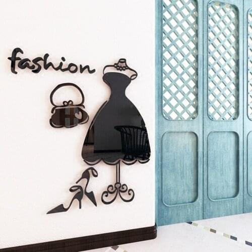 WS150 crystal 3D wall sticker window clothing store clothing store fashion Glass Sticker lovely girl bedroom wardrobe sticker