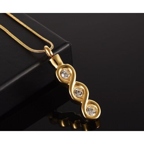 Gold PVD Twist Pendant For Ashes Memorial Jewelry For Pet/Human Ashes Funeral Casket Keepsake Urn Hold Ashes Fashion Jewelry