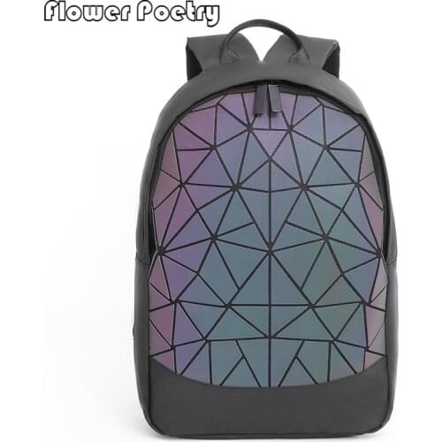 2021 New Large Capacity Rucksack Women Travel Bag Luminous Laser Daypack PU Leather Backpacks Female Glowing Backpack