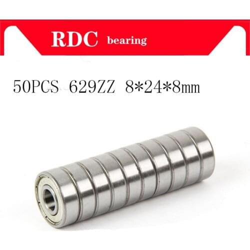 50pcs/Lot ABEC-5 629ZZ 629Z 629 ZZ 9x26x8mm 9*26*8mm Mini Miniature Metal seal Bearing High quality Deep Groove Ball Bearing