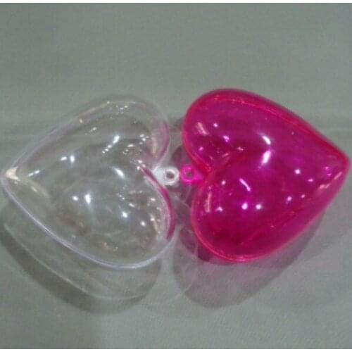 6.3CM 500pcs clear heart plastic Christmas decoration ball,hanging christmas baubles,clear plastic ball