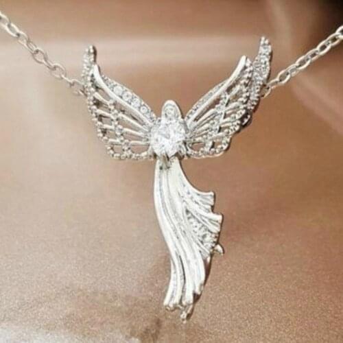 Angel Wings Multicolor AAA Zircon Pendants Fairy Angels Pendant for Necklaces Women Girls Jewelry Christmas Gifts