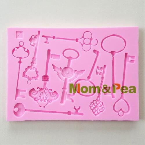 Mom&Pea MP103 Free Shipping Keys Silicone mold Cake Decoration Fondant Cake 3D Mold Food Grade