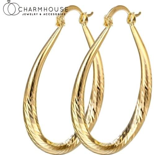 Big Hoop Earrings For Women Sterling Silver/18K Gold GP U Shape Dangle Earing Brincos Femme Pendientes Earcuff Jewelry Gifts