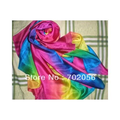 Large shaded color 100% Silk scarf Shawl Wrap SCARF 180*110cm SOFT 5pcs/lot #3036