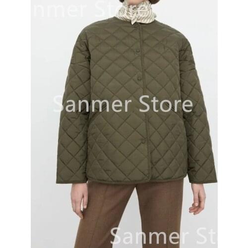 Black Green Womens Plaid Parka Coat Autumn Winter Fashion Loose Long Sleeve Single-Breasted Asymmetry Side Split Jacket Outwear